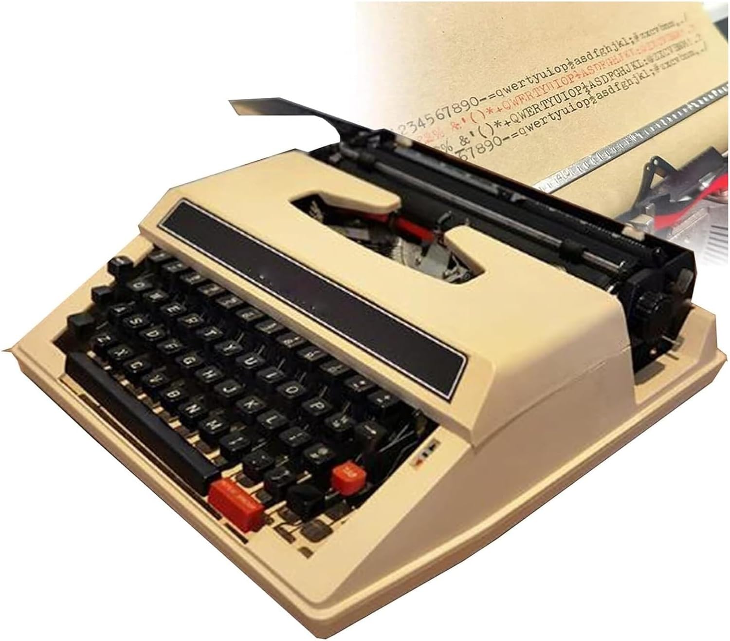 Classic Old Fashioned Manual Typewriter Portable Easy to Use - Includes Ribbon Set - Machinery Typewriter,