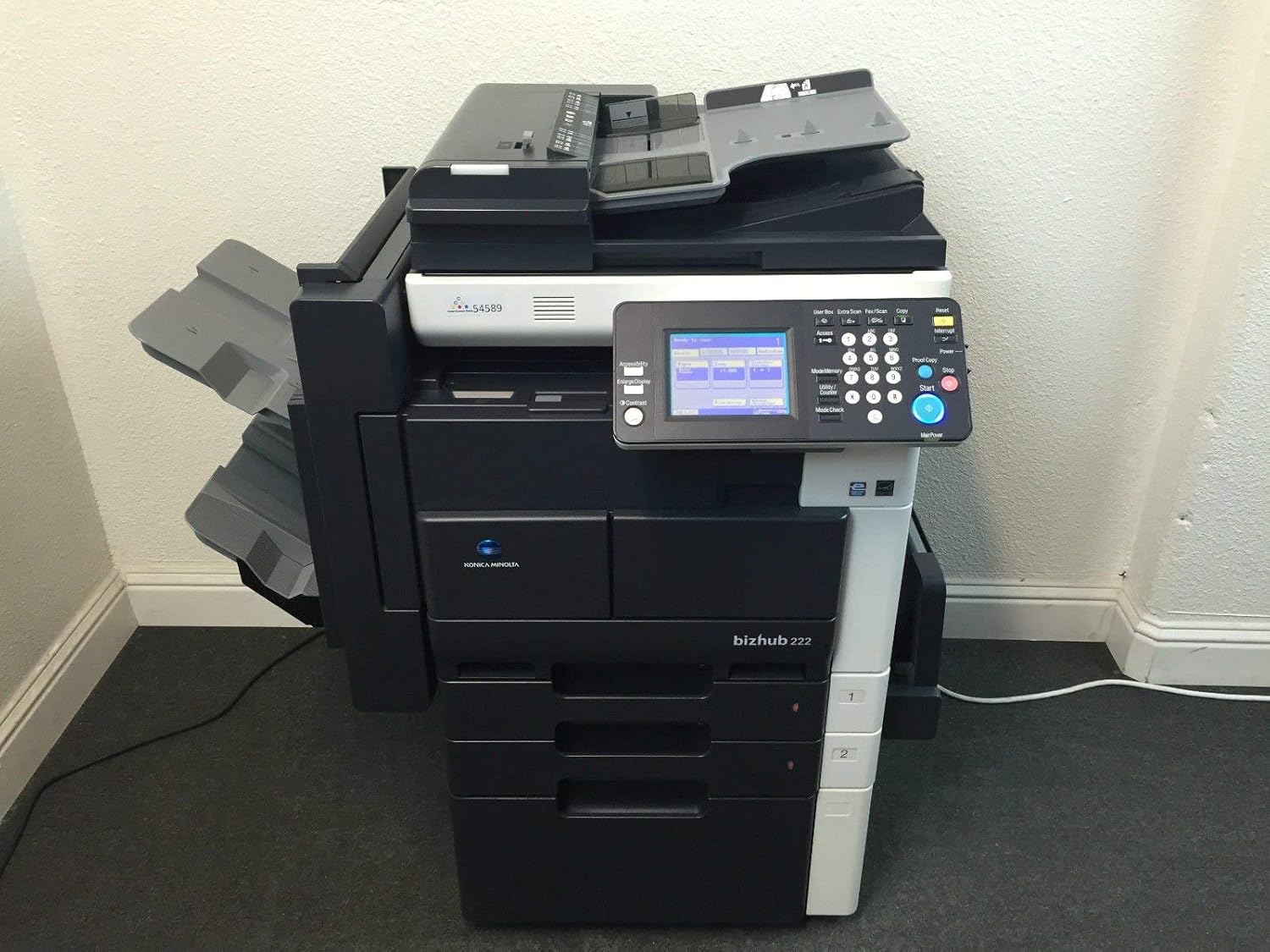 Konica Minolta Bizhub 222 Copier Printer Scanner Network & Staple Finisher (Renewed)