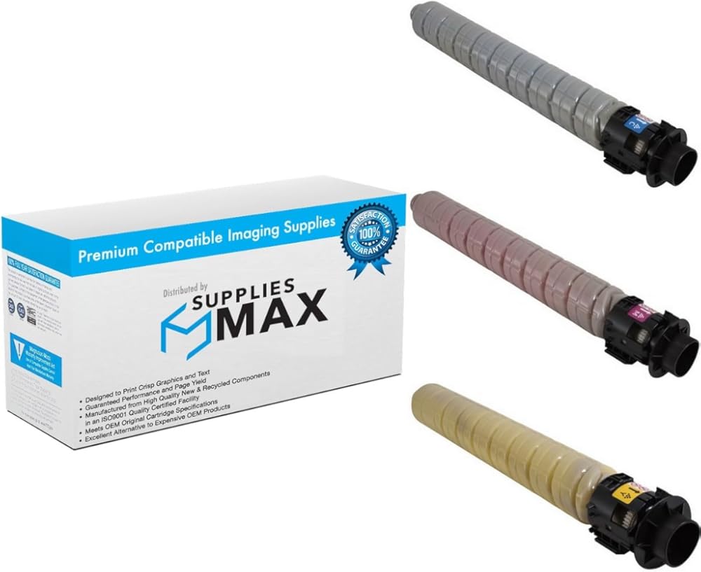 SuppliesMAX Compatible Replacement for Gestetner Corp IM-C3010/IM-C3510 High Yield Toner Cartridge Combo Pack (C/M/Y) (Type IM-C3510) (842550CMY)