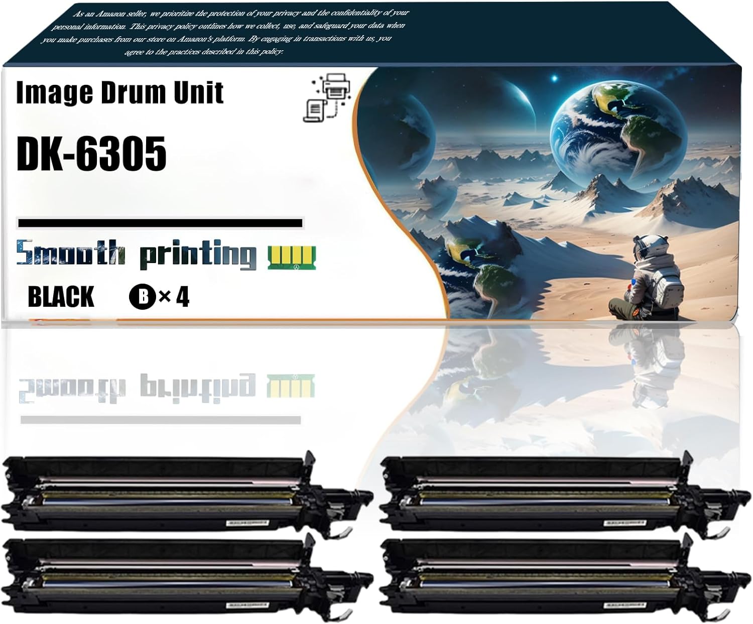 LSSF Replacement Parts Image Drum Unit DK-6305 Compatible with Kyocera TASKalfa 3500i 4500i 5500i Printers, Contains Chip and Clear Printing (4 Pack Black)