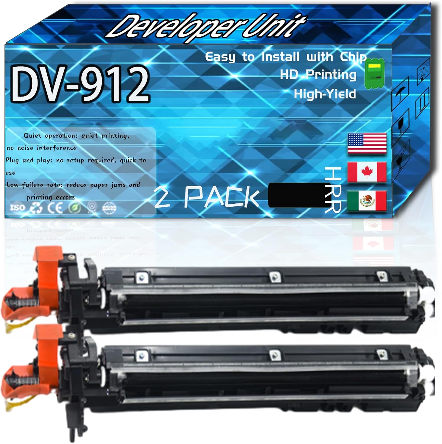 CEECN Compatible for Konica Minolta DV-912 Replacement Developer Unit Used with bizhub 808 bizhub 958 Printers, High Production Multiple Options (2-Pack Black)