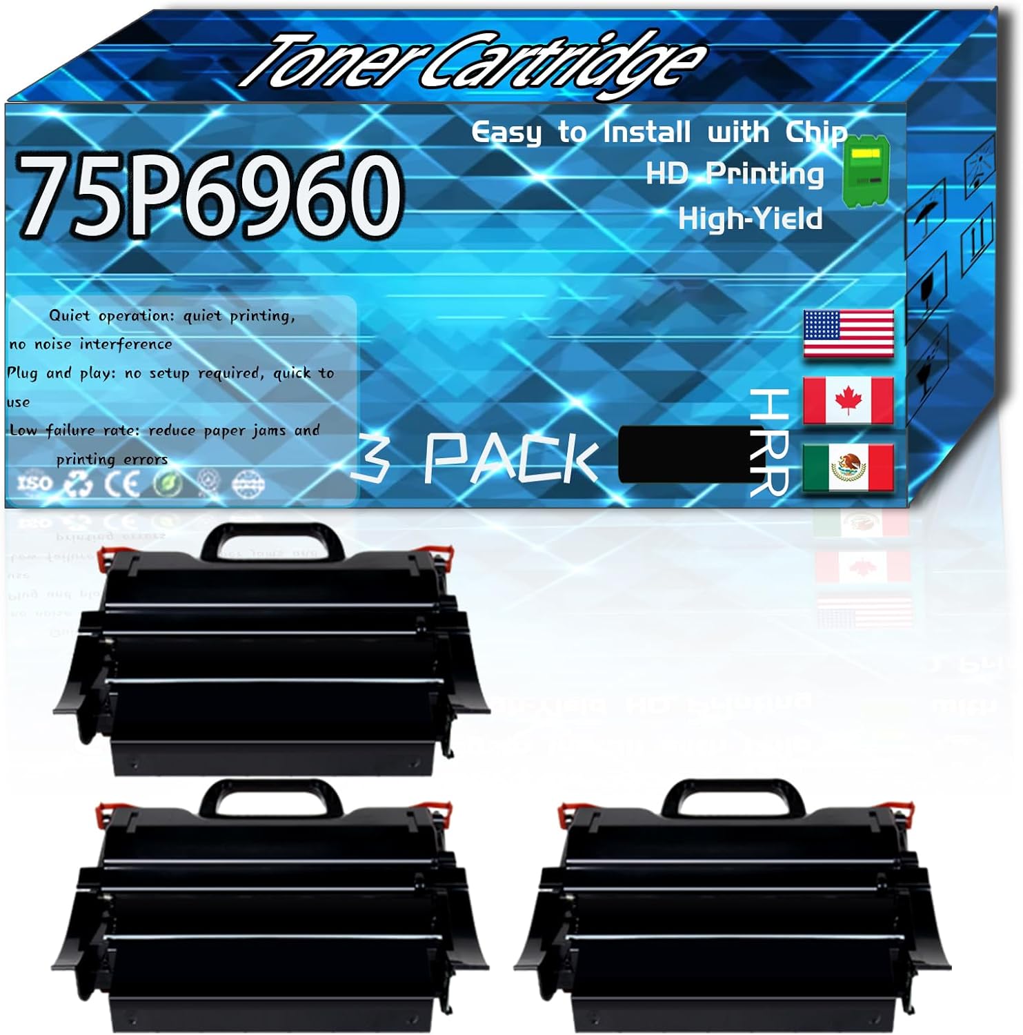 CEECN Compatible for IBM 75P6960 Replacement Toner Cartridge Used with Infoprint 1532 1552 1570 1572 Printers, High Production Multiple Options (3 Pack Black)