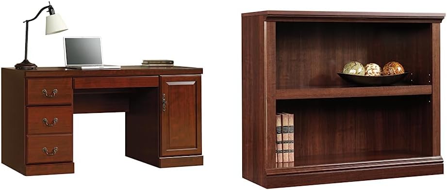 Sauder Heritage Hill Computer Credenza Miscellaneous Storage 2-Shelf Bookcase Bundle