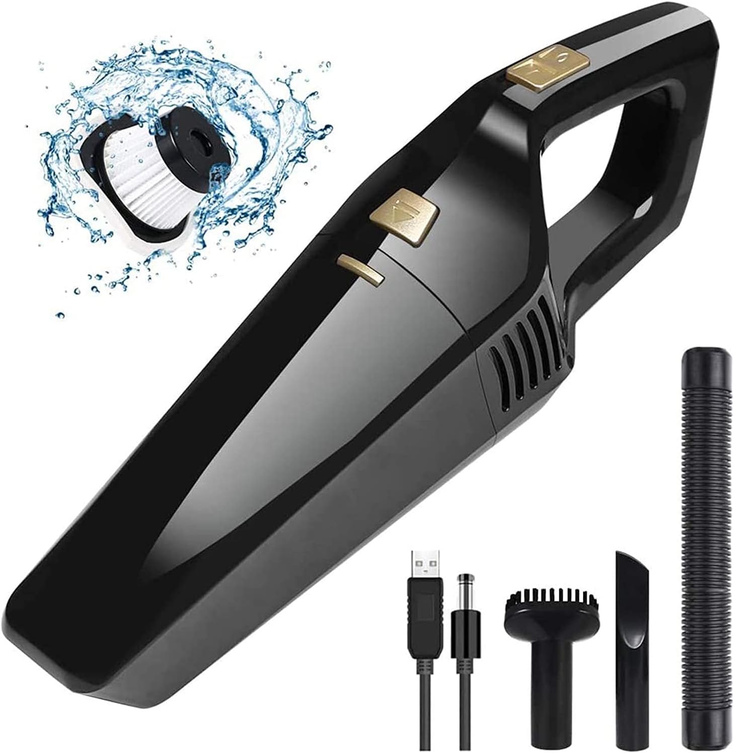 QERMXYRI Handheld Vacuum Portable Cordless Car Vacuum Cleaner Multifunction Powerful, Wet & Dry 20 Minutes Good for Home/Car/Office