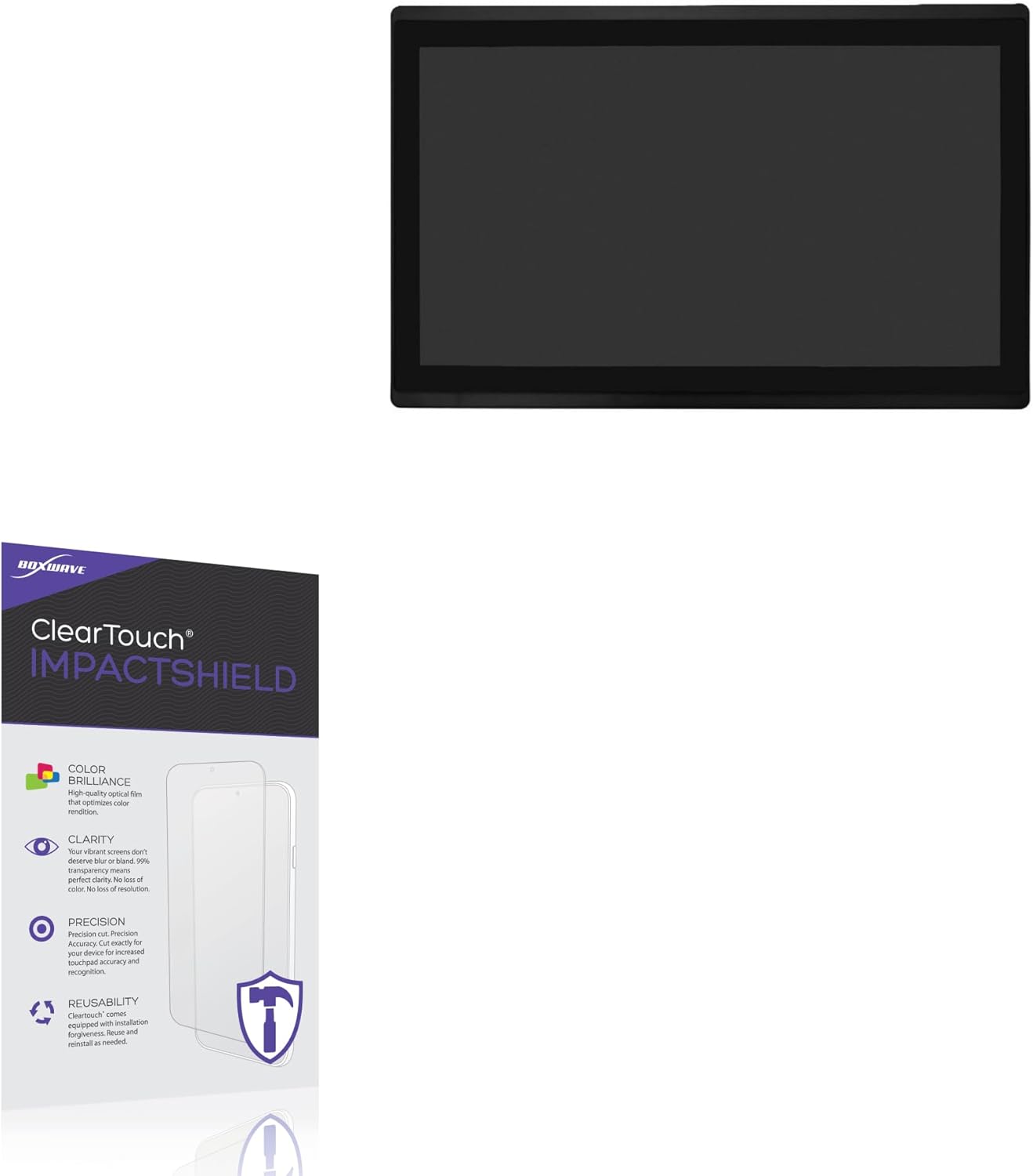 BoxWave Screen Protector Compatible With Mimo M15680-OF-B - ClearTouch ImpactShield (2-Pack), Impenetrable Screen Protector Flexible Film