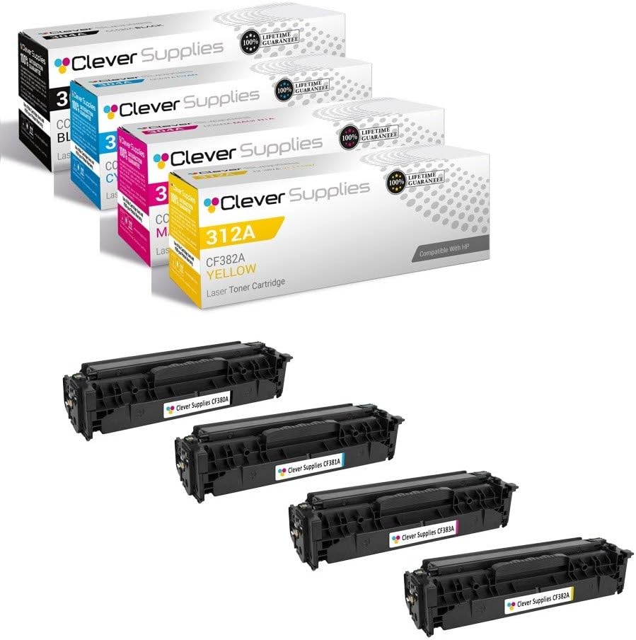 CS Replacement Toner Cartridge Compatible with HP 826A CF310A Black CF311A Cyan CF313A Magenta CF312A Yellow Color Enterprise M855dn Color Enterprise M855x+ 4 Color Set