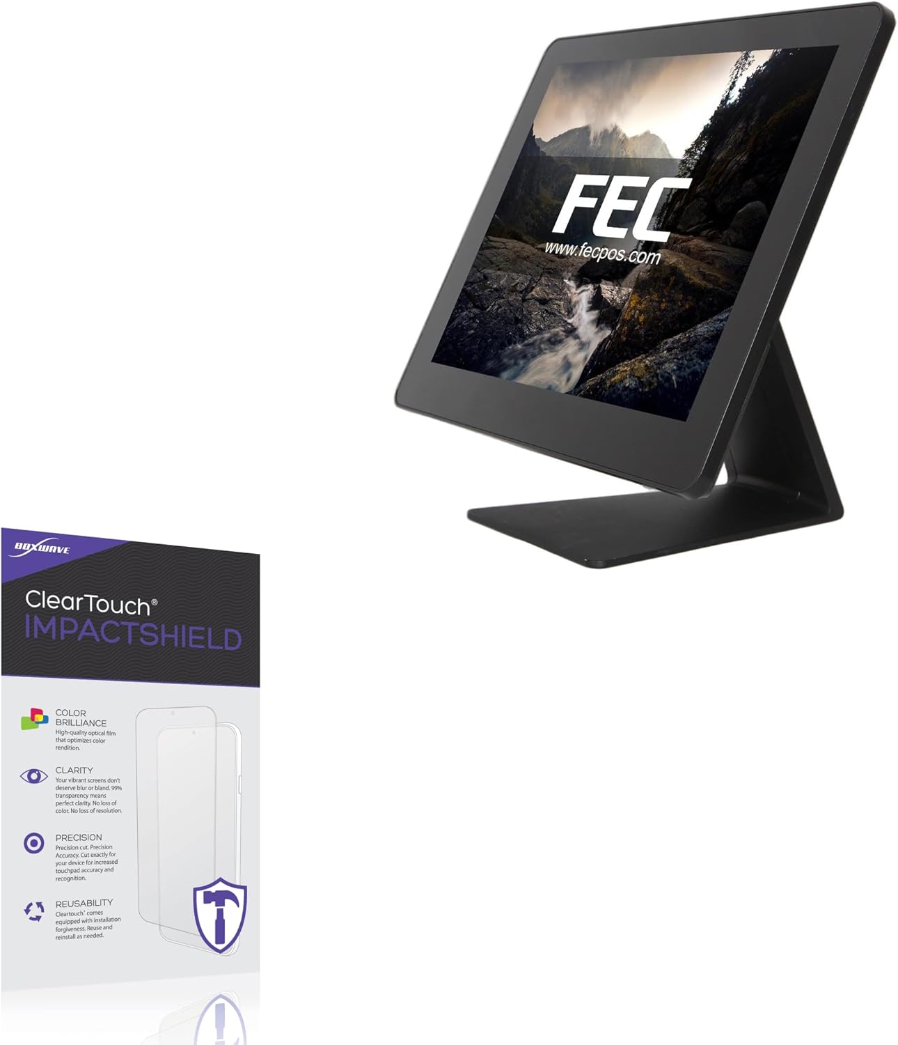 BoxWave Screen Protector Compatible with ExaTouch All-in-One Terminal (PP1635) - ClearTouch ImpactShield (2-Pack), Impenetrable Screen Protector Flexible Film