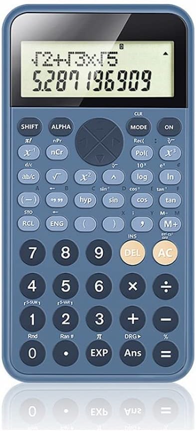 GFHSKRPL New Science Function Big Large Screen Calculator 240 Functions Solar and Battery Two Ways Power Fraction Hyperbolic for Students