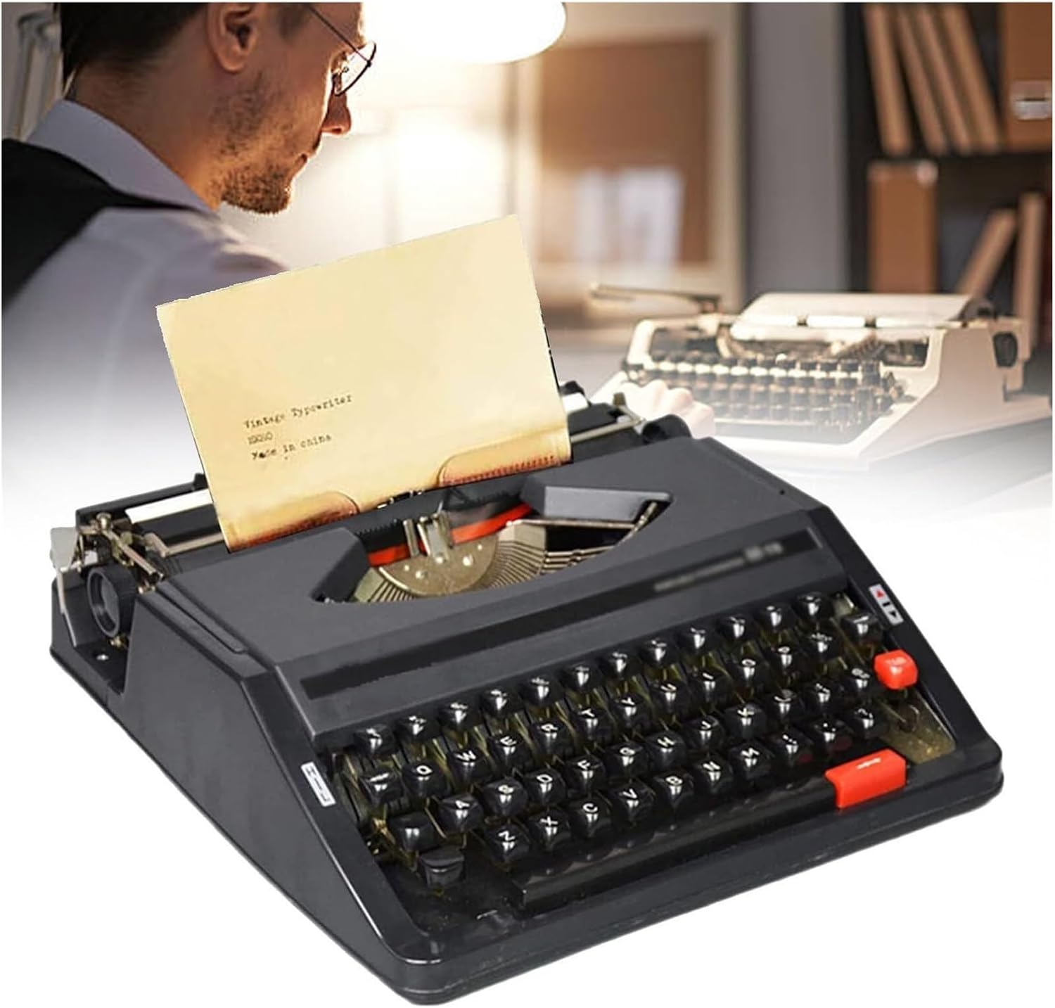 Classic Retro Manual Typewriter, Typing Machine for Home and Office, Mechanical Typewriter for Writers and Authors Lovers(Black)