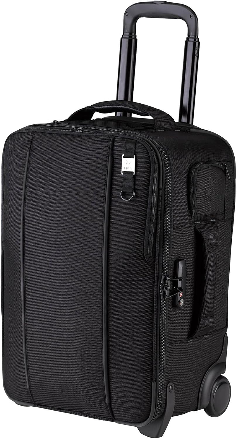 Tenba Roadie Carry-on Compatible Roller 21 Rolling case for DSLR and Mirrorless Cameras and Lenses Plus a 17-inch Laptop – Black (638-712)