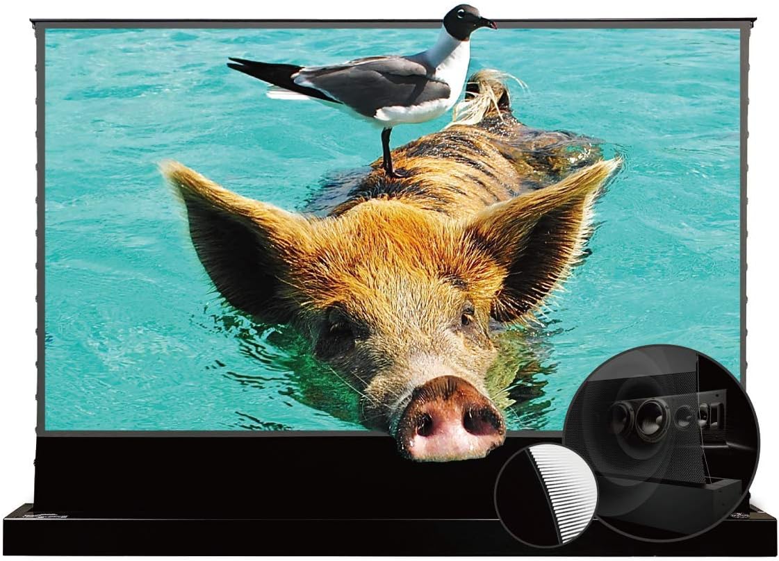VIVIDSTORM Electric UST Projector Screen, Tensioned for Smooth Display, Sound Transparent Perforated, 4K/8K HDR Ready,VSDSTUST92HP