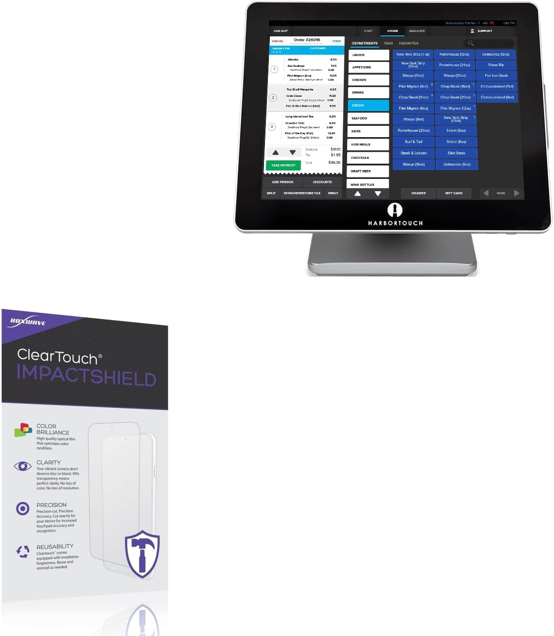 BoxWave Screen Protector Compatible With Harbortouch ELITE POS - ClearTouch ImpactShield (2-Pack), Impenetrable Screen Protector Flexible Film