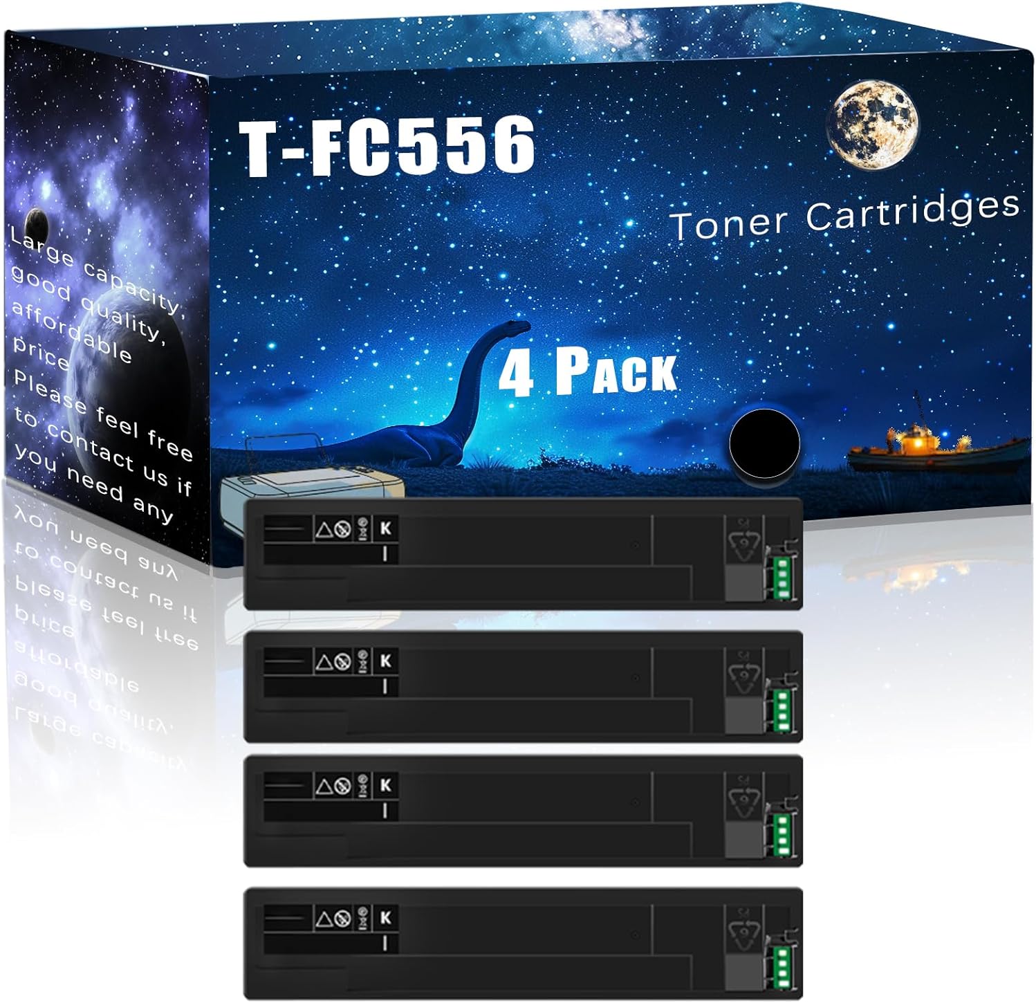 MUCQL T-FC556 Compatible Toner Cartridges Replacement for Toshiba High Yield Compatible E Studio 5506AC 5506ACT 6506AC 6506ACT 7506AC 7506ACT Printers, Meet Printing Needs (4 Pack Black)
