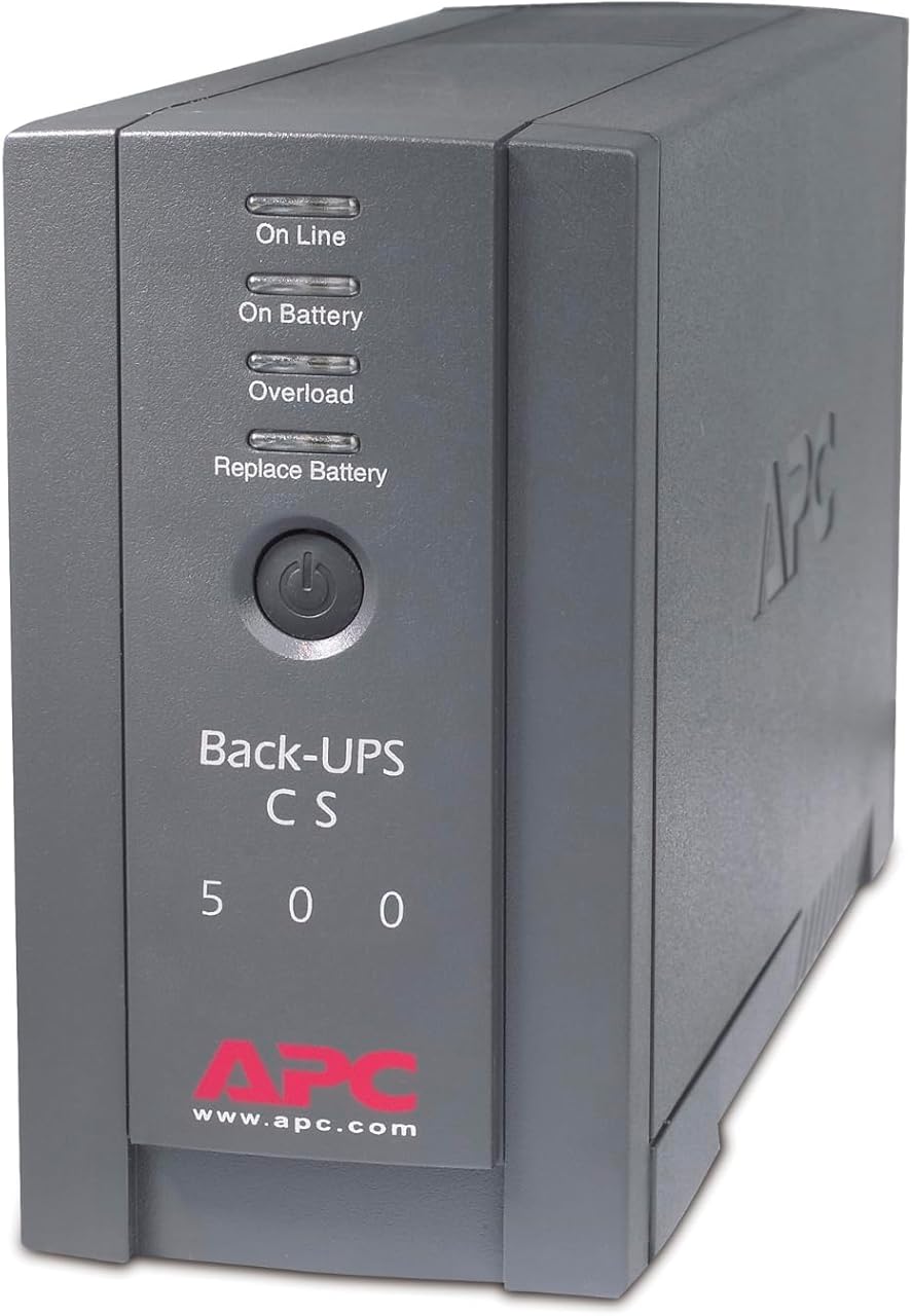 APC Battery Back Up Surge Protector, 500VA Backup Battery Power Supply, BK500BLK Back-UPS
