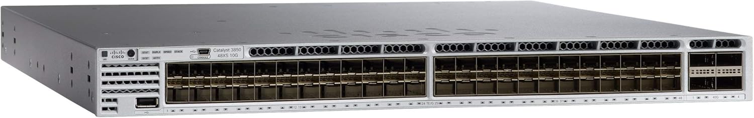 Cisco WS-C3850-48XS-E Catalyst 3850 48-Port 10G Fiber Switch (Renewed)