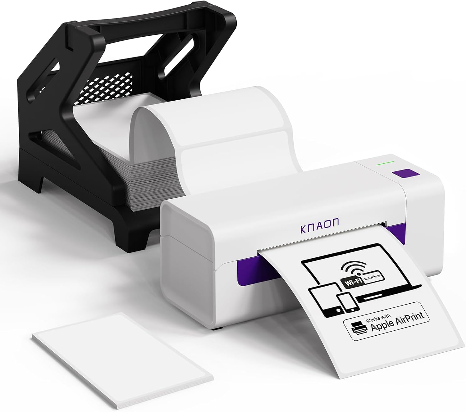 KNAON AirPrint Thermal Label Printer, Wireless Wi-Fi Shipping Label Printer 4x6 for iPhone, iPad, Mac,Compatible with Android&Windows, Included Label Holder – Ideal for Small Business, Amazon, Shopify