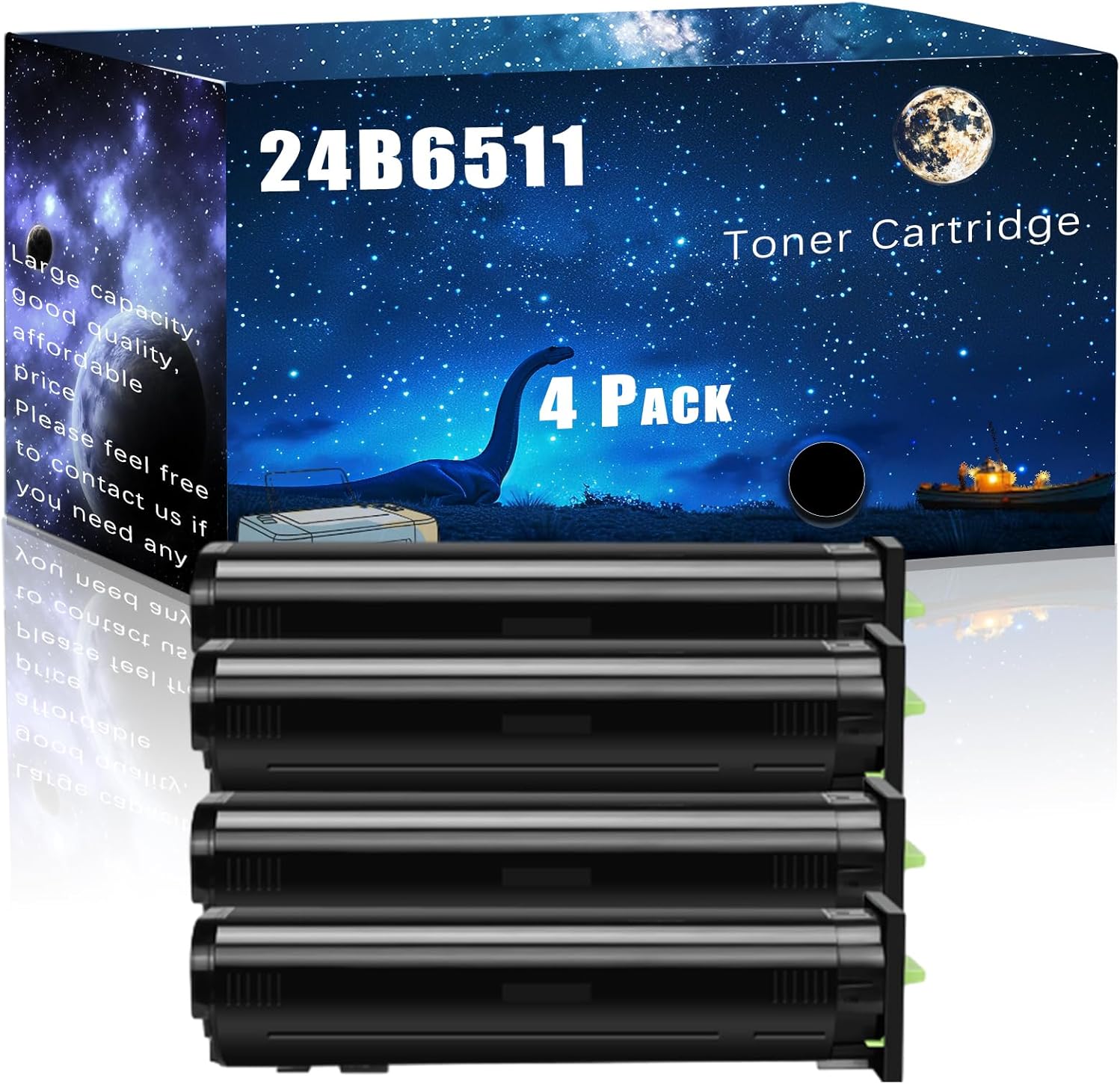24B6511 Compatible Toner Cartridge Replacement for Lexmark High Yield Compatible XC6152 XC6152de XC6152dtfe XC8155 XC8155de XC8155dte Printers, Meet Printing Needs (4 Pack Black)