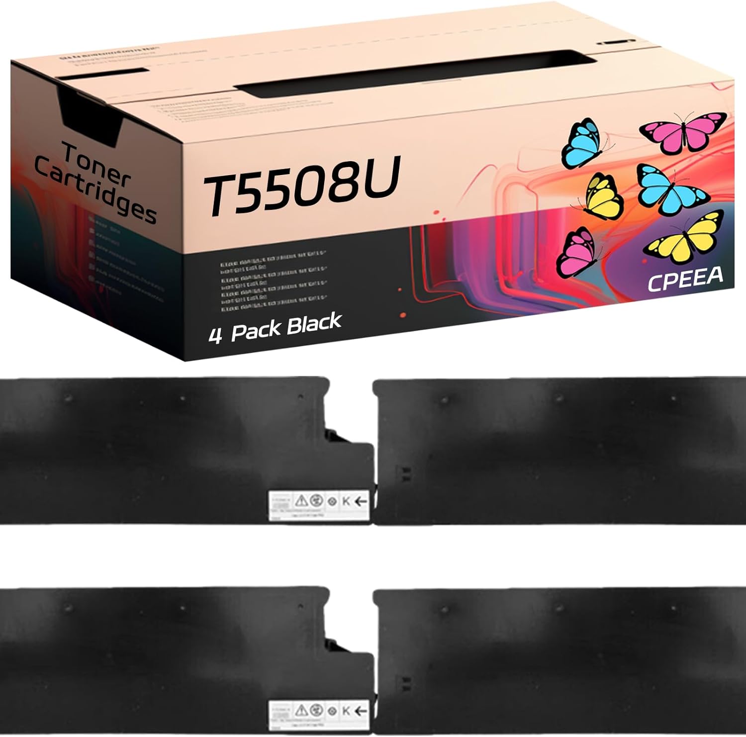 Compatible for Toshiba T5508U Toner Cartridges Work for Toshiba E Studio 6508A 6508AG 7508A 8508A 8508AG 5508A Printers, with Chip, High Yield 206600 Pages, Clear Printing (4 Pack Black)