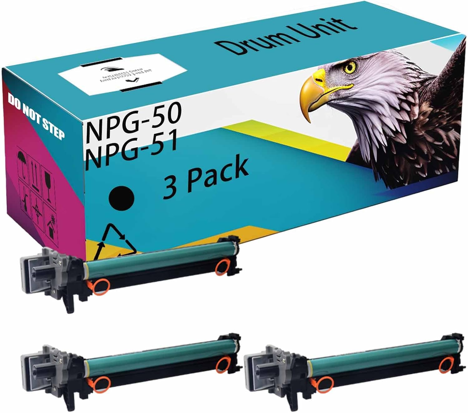 Compatible for Canon NPG-50 NPG-51 NPG50 NPG51 Drum Unit IR 2535I 2545I 2520I 2525 2525I 2530I Printer, High Yield 80000 Pages, Clear Printing (Black*3)