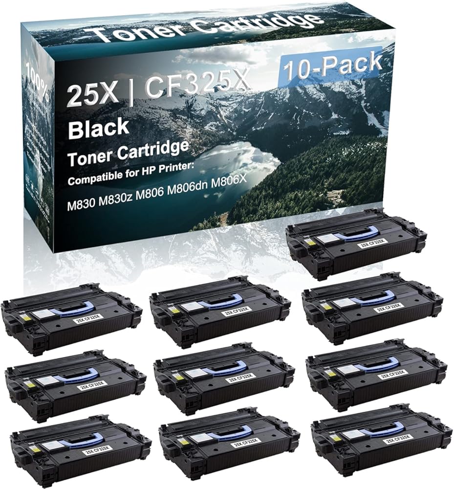 Credibility Store 10 Pack Compatible High Yield Black 25X | CF325X Black Toner Cartridge use for M830 M830z M806 M806dn M806X Printer