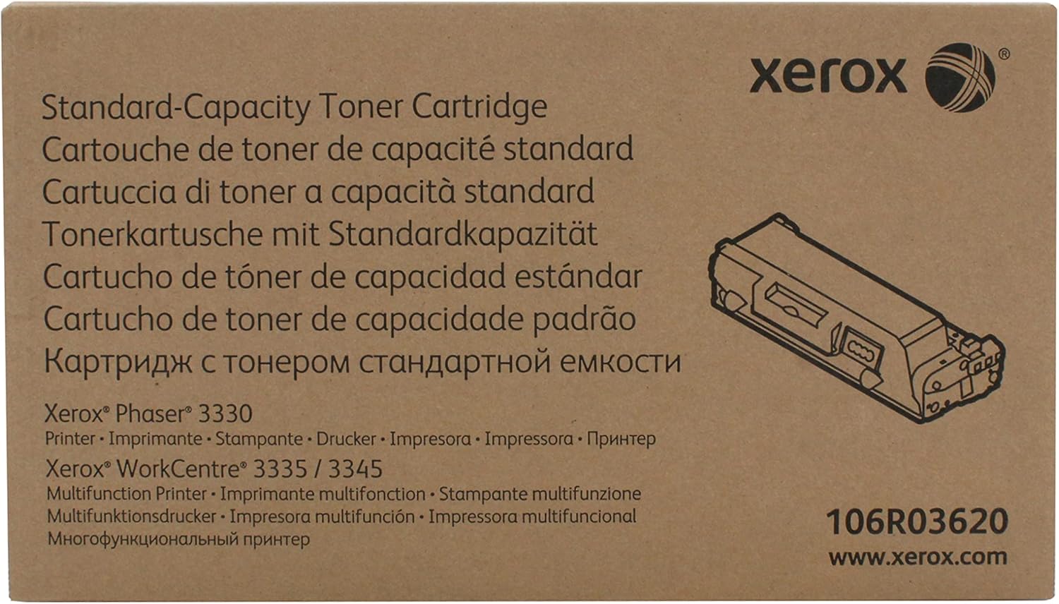 Xerox Genuine Phaser 3330/Workcentre 3335/3345 Black Standard Capacity Toner Cartridge (2,600 Pages) - 106R03620