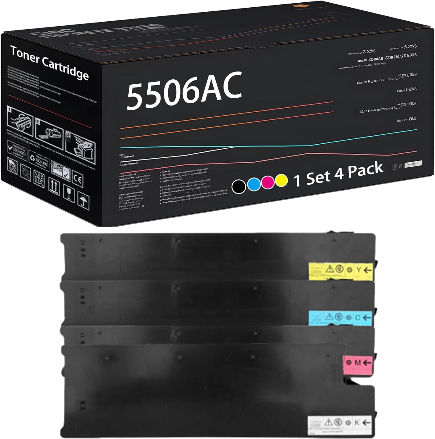 UVUMB Compatible with Toshiba 5506AC Toner Cartridge Work for Toshiba E Studio 5506ACT 6506AC 6506ACT 7506AC Printers (4-Pack BK/C/M/Y)