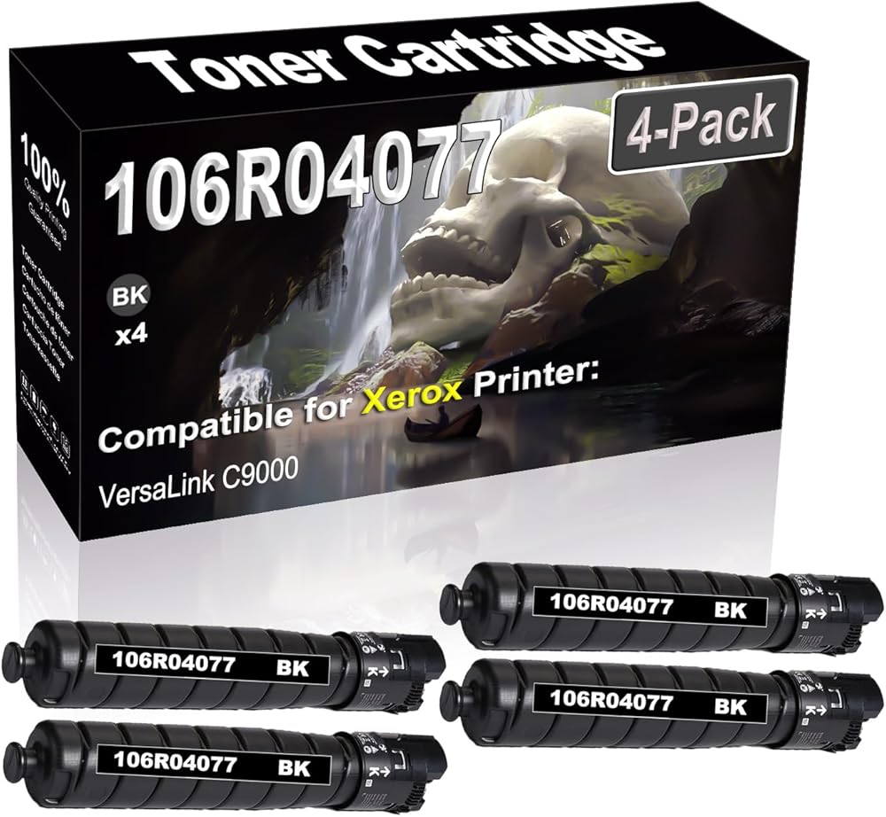 SINIYA 4-Pack (Black) Compatible High Yield 106R04077 Laser Printer Toner Cartridge use for VersaLink C9000 Printer