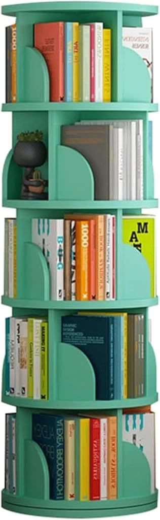 Fashion Bookshelf 360° Rotating Bookshelf Multi-Tier Standing Bookcase Children's Picture Book Round Bookshelf Organizer Living Room Book Rack not Shaking