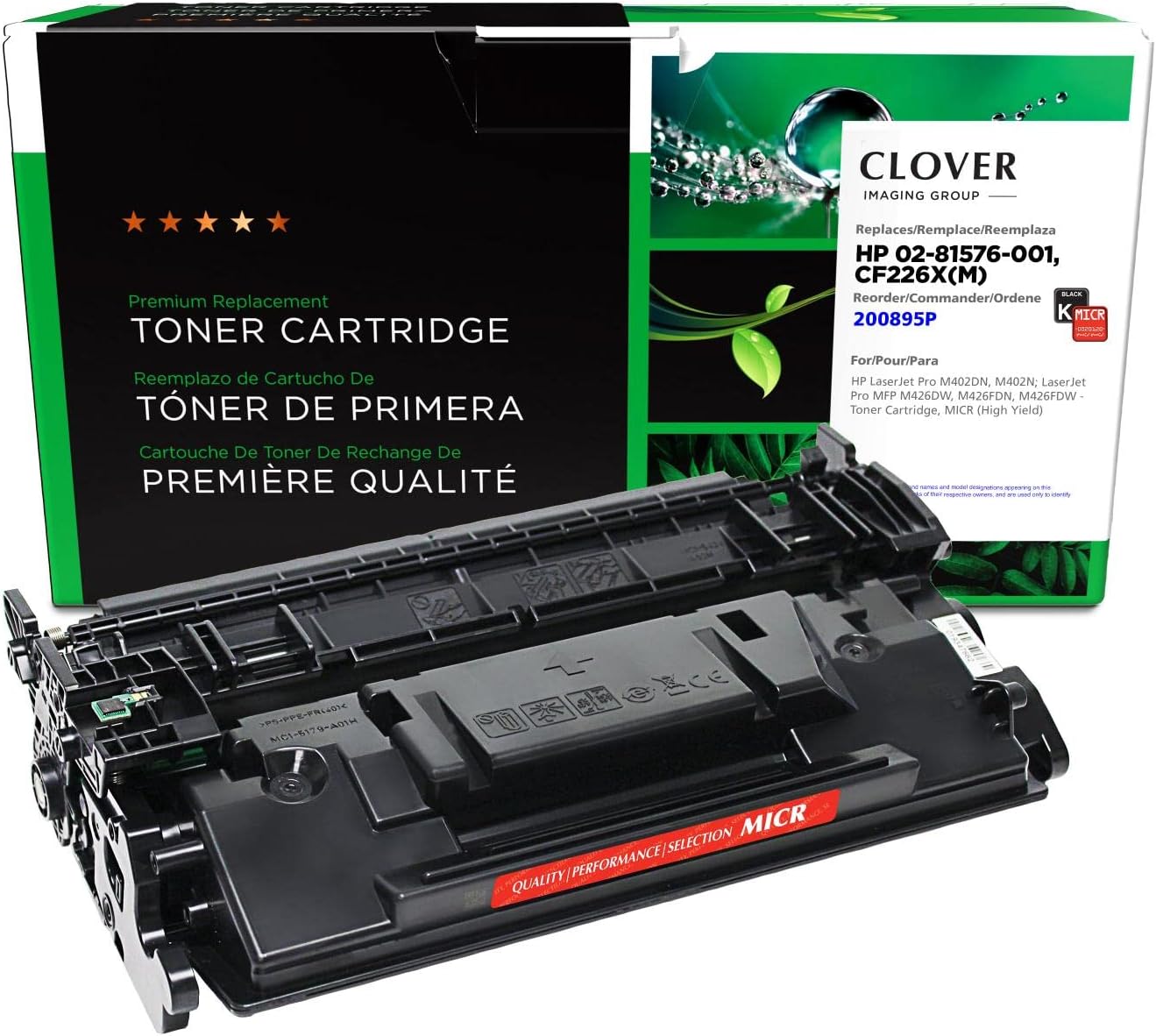 Clover Remanufactured High Yield MICR Toner Cartridge Replacement for HP CF226X, Troy 02-81576-001 | Black
