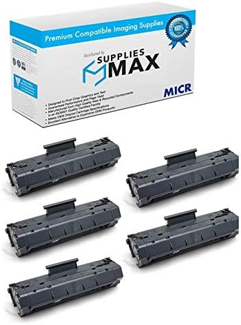 SuppliesMAX Compatible MICR Replacement for HP Laser Jet 1100/1100A/3200/3200se Toner Cartridge (5/PK-2500 Page Yield) (NO. 92A) (C4092A_5PK)