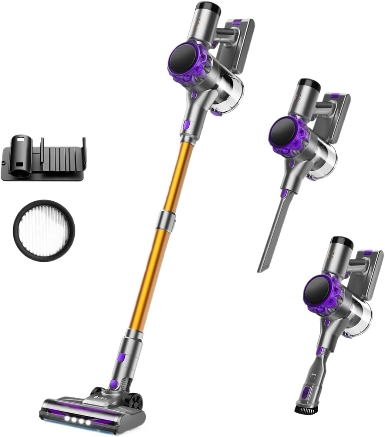 Compatible With INSE S3 Cordless Vacuum Cleaner, 30Kpa Powerful Suction With 55Mins Running Time, Wireless Hand Vacuum With Touchscreen For Home & Carpet(PURPLE)