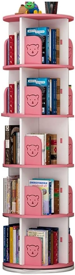 Bookcases 360° Rotating Bookcase Bookcase Flooring Picture Book Shelf Multi Shelf Book Storage Shelf (Color : Yellow, Size : 51 * 159cm)
