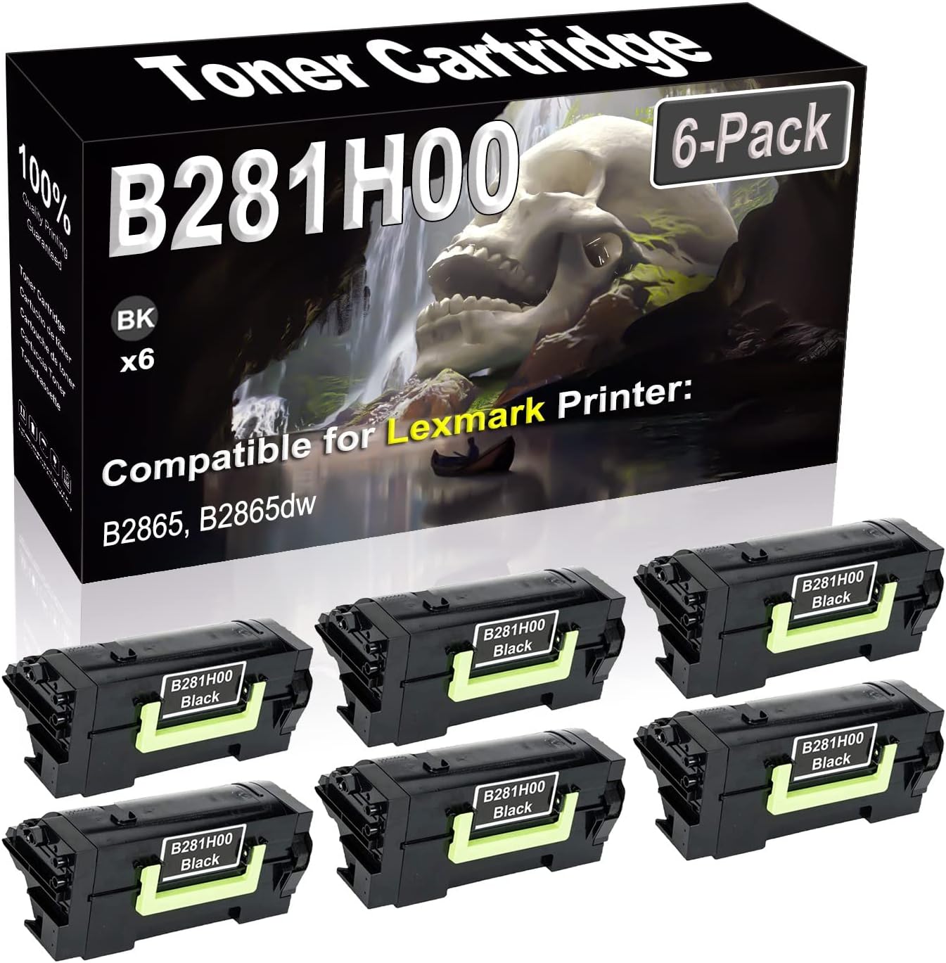 SINIYA 6-Pack (Black) Compatible High Yield B281H00 Laser Printer Toner Cartridge use for B2865 B2865dw Printer