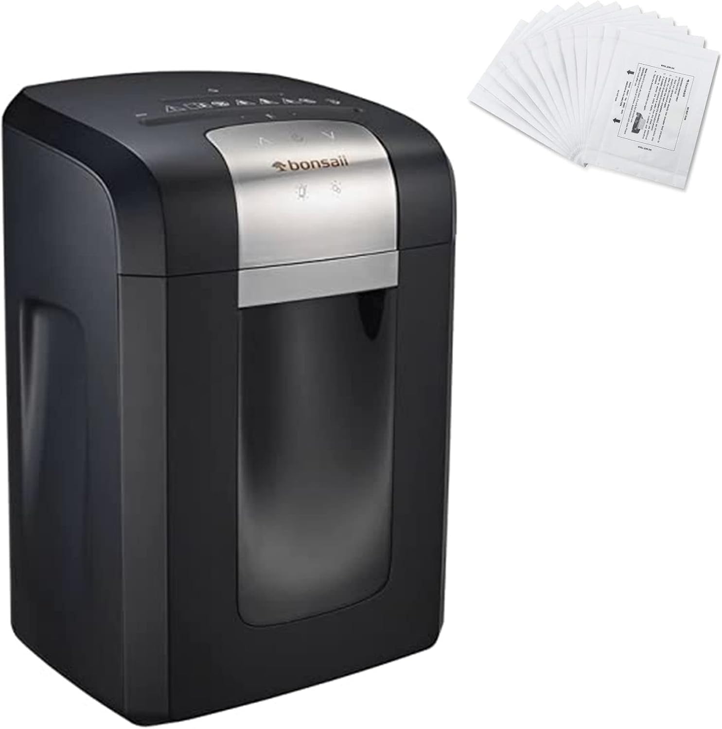 Bonsaii 14 Sheet Cross Cut 3S23 Paper Shredder for Office & 12Pack Lubricant Sheets
