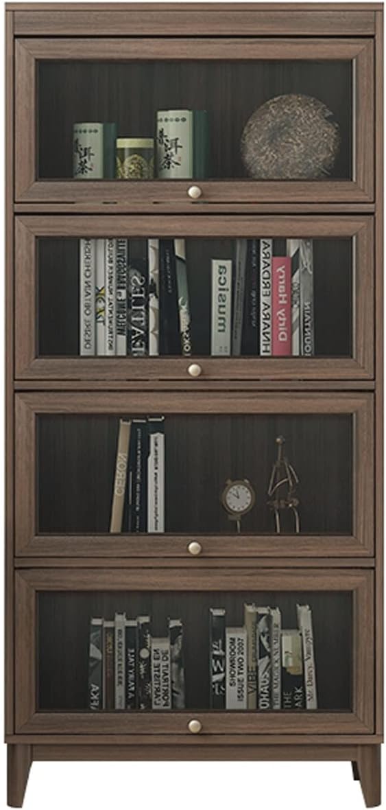 HEXEH Shelf Bookcase Bookcase Glass Door Bookcase Locker Office Study Living Room Bedroom Storage Cabinet Bookshelf Bookcase Storage Shelves (Color : B, Size : 80cm)