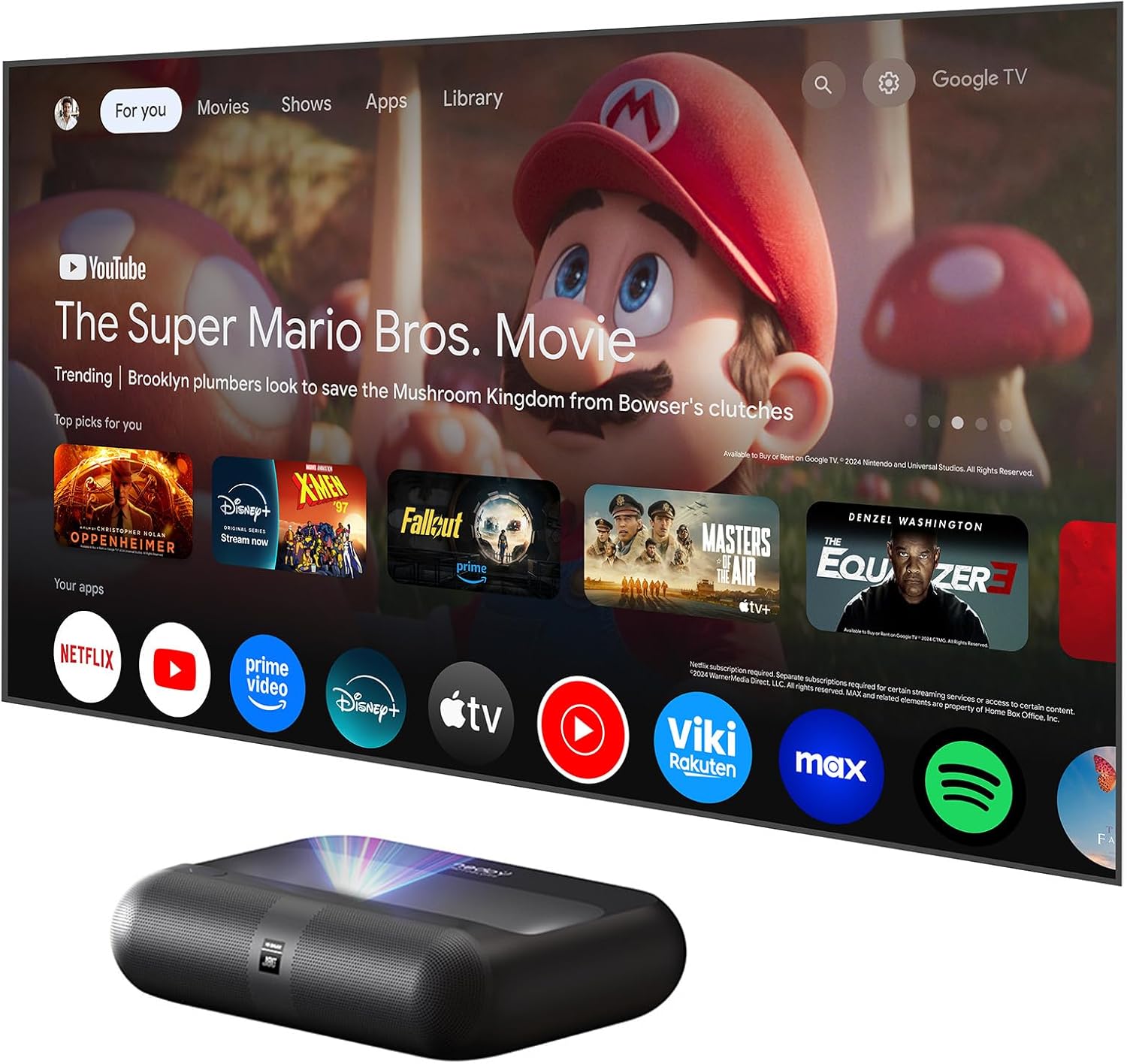 Yaber K300s Ultra Short Throw Projector, 4K Support Triple Laser Projector, 100