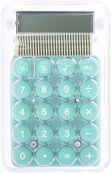 8-bit Display Silent Widescreen Mini Calculator Student Portable Transparent Electronic for Daily