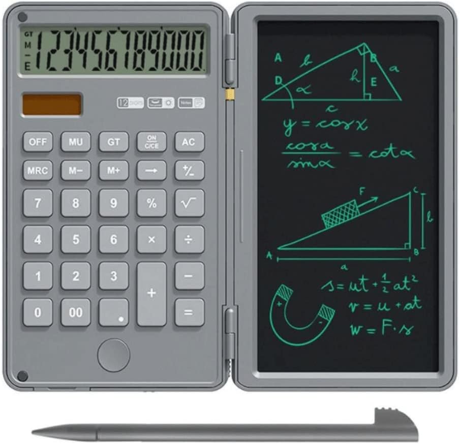 GFHSKRPL Calculator and Writing Pad 12-Digit Large LCD Display Desk Calculators with Repeated Tablet for Basic Financial Office