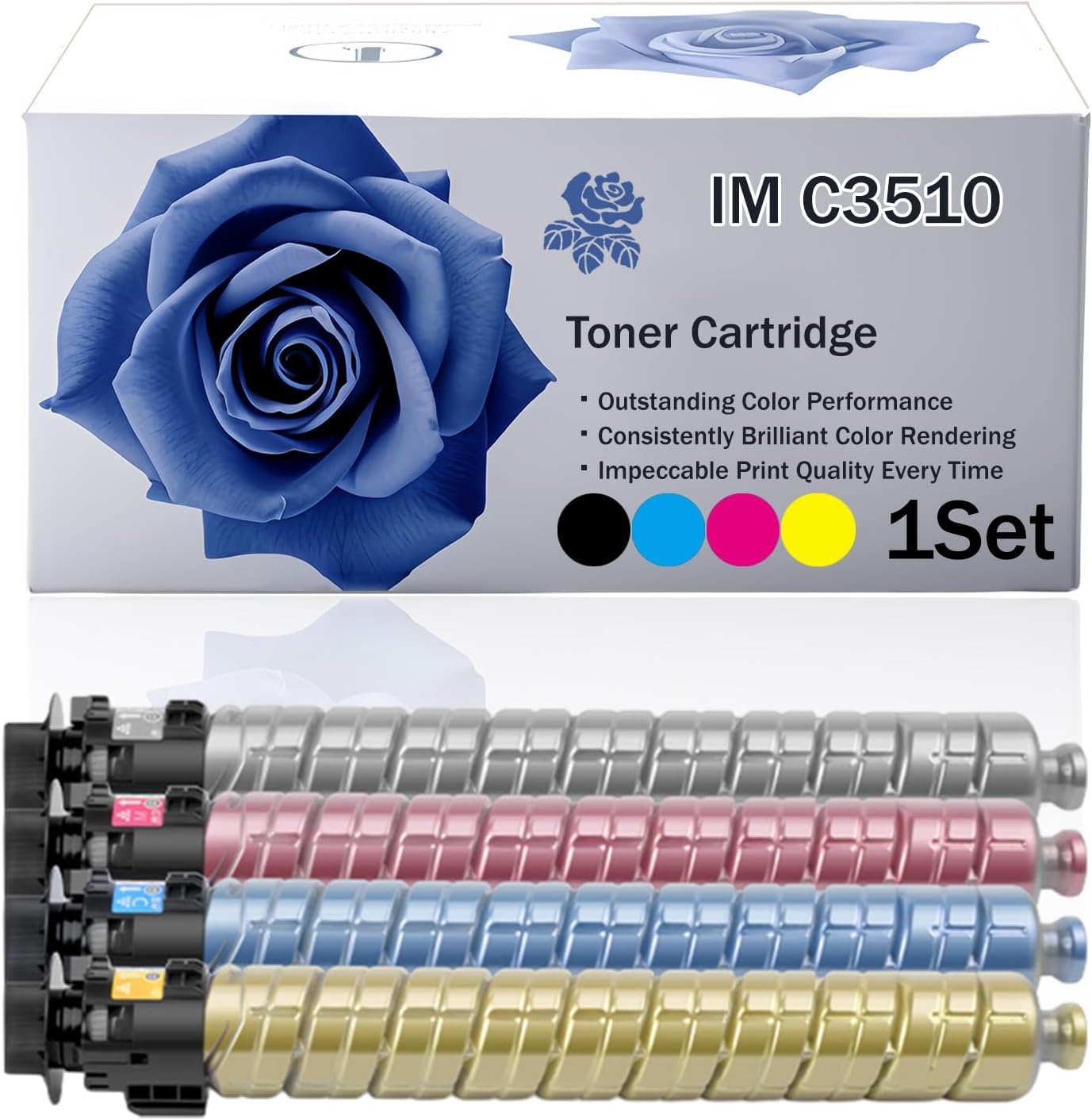 LECUU IM C3510 842550 842551 842552 842553 High Yield Toner Cartridge Compatible for Ricoh IM C3010 IM C3510 Printer, Premium Print Performance, 40000 Pages (Multicolour)