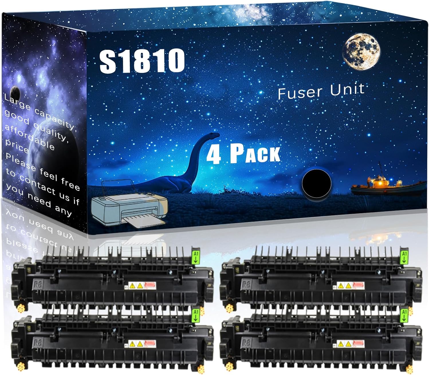 S1810 Compatible Fuser Unit Replacement for Xerox High Yield Compatible DocuCentreS1810 S2010 S2220 S2420 1810 2010 2220 2420 WC 5019 5021 Printers, Meet Printing Needs (4 Pack Black)