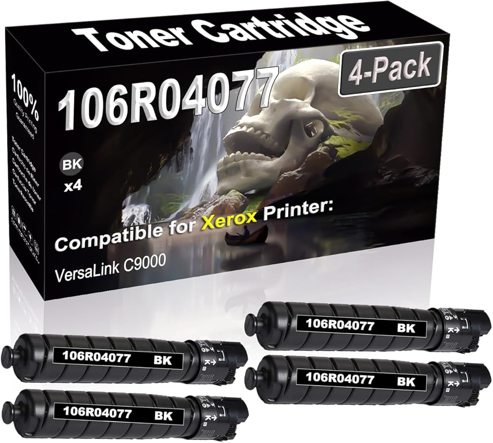 SINIYA 4-Pack Compatible High Capacity 106R04077 Imaging Toner Cartridge use for VersaLink C9000 Printer (Black)