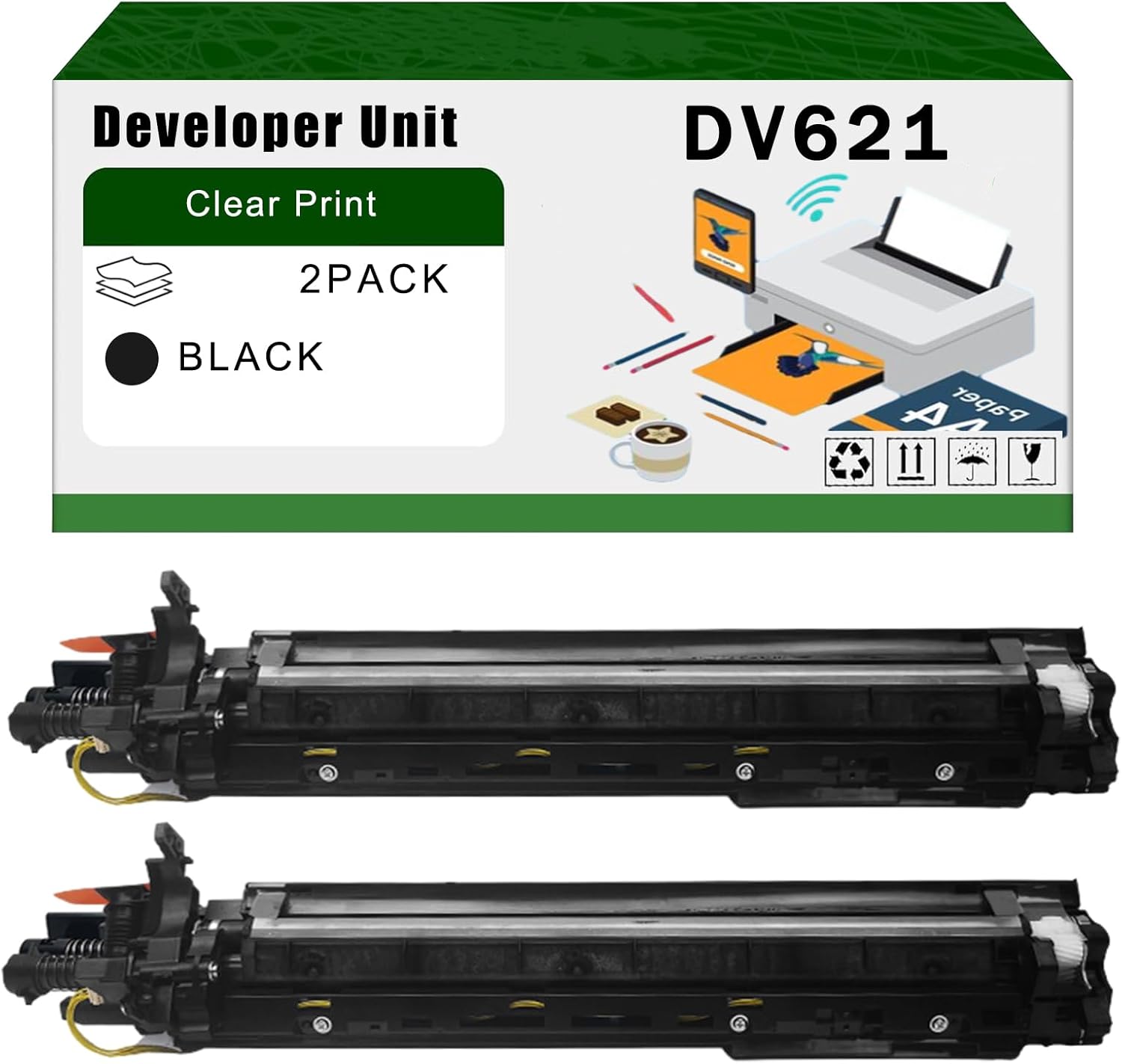 AGNNQ Compatible for Konica Minolta DV621 ACV803D Developer Unit bizhub 300i 301i 360i 361i 451i 551i 651i 750i 751i C450i C451i C550i C551i C650i C651i Printers (2 Pack Black)