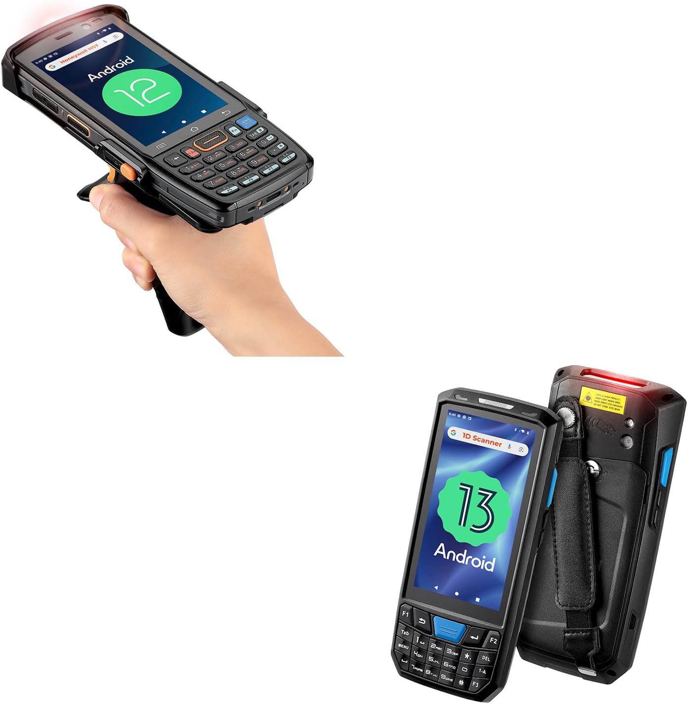 MUNBYN Android Barcode Scanner 082Pro, Android 12 Barcode Scanner, Equipped with Honeywell HS7 Barcode Scanner, and Android Barcode Scanner 035Pro, Android 13 Handheld Scanner
