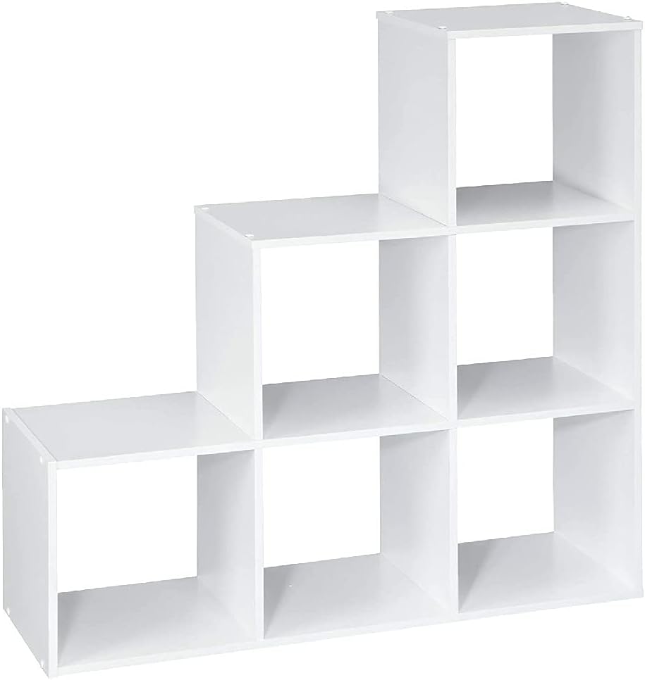 6 Cubes Organizer Wood Bookshelf Shelf Bookcase 3-2-1 Cube Storage Shelf Book Rack Bookcase for Home Furniture