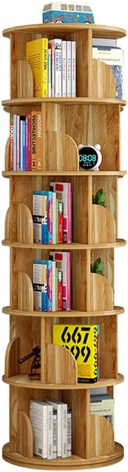 360°Rotating Bookshelf, Children's Bookcase,Stimulate Children's Interest in Reading,Let Children Fall in Love with Reading (Brown 40 * 191cm)
