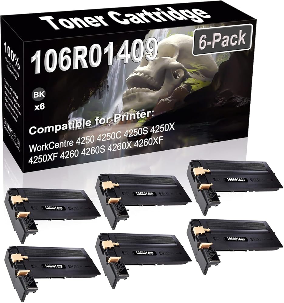 SINIYA 6-Pack (Black) Compatible High Yield 106R01409 Laser Printer Toner Cartridge use for WorkCentre 4250 4250C 4250S 4250X 4250XF 4260 4260S 4260X 4260XF Printer