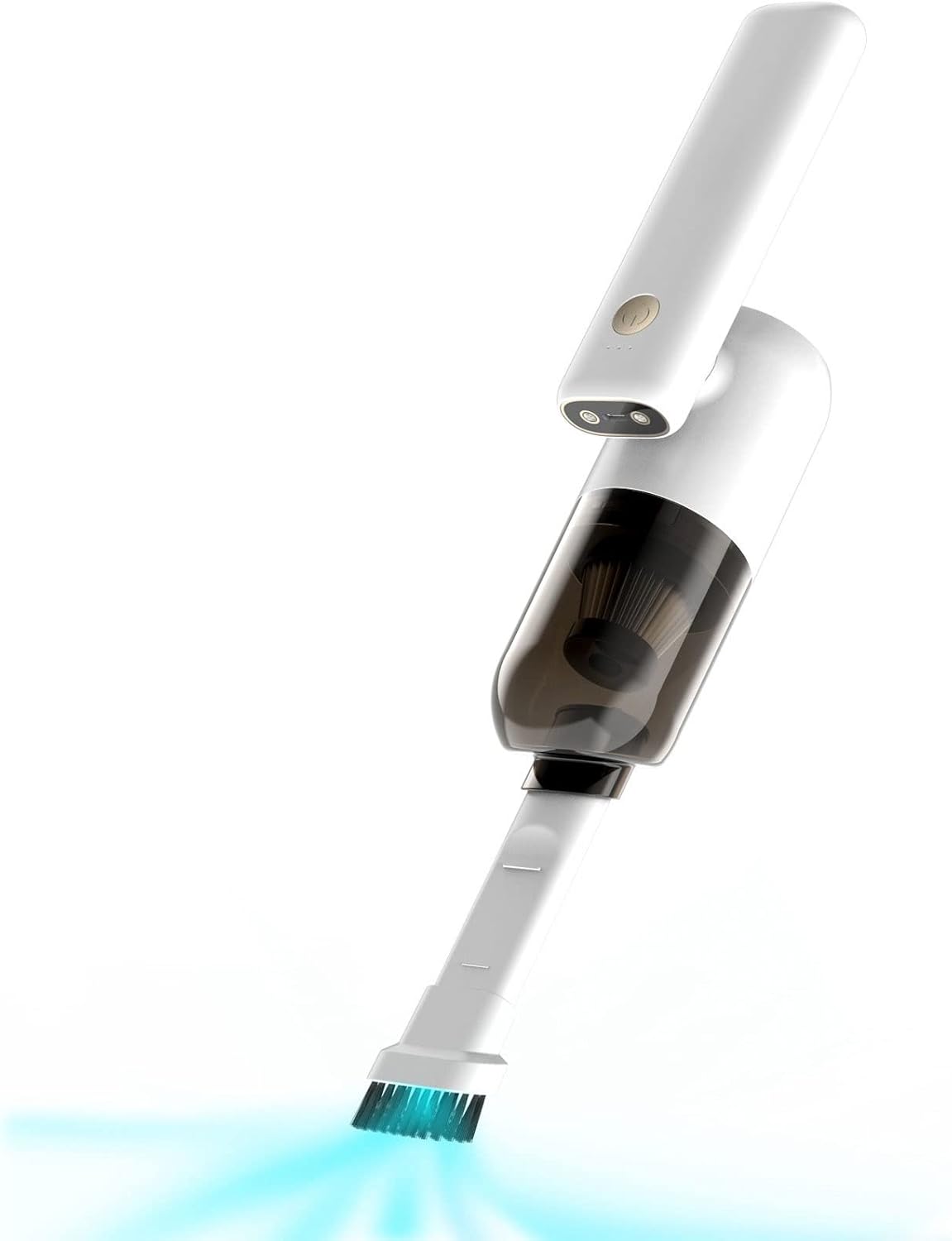 Hand Held Vacuum, Cordless Car Vacuum Cleaner Strong Suction Mini Hand Vacuum LED Light Rechargeable for Car Interior Home (Color : White)