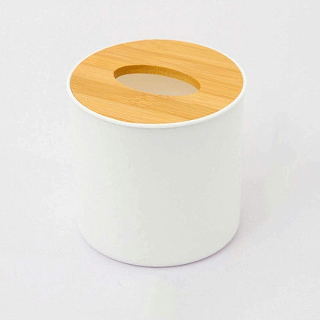 Wooden Bamboo Square Tissue Box Cover - Eco Friendly Pull Cube Dispenser - Decorative Holder/Organizer for Bathroom Office Desk Car (Color : A) (B)