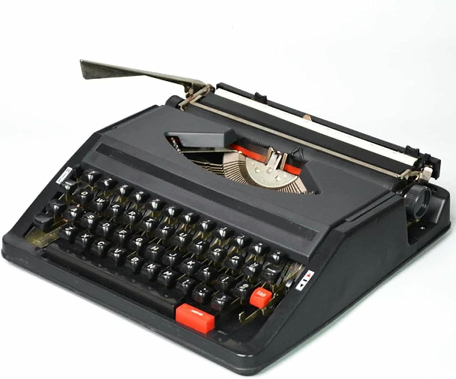 MNJVCFDS Vintage Classic Retro Manual Typewriter Machine Traditional Portable Old Typewriter for Writers with Twin Spool Black Red Ribbon Sleek Word Processor