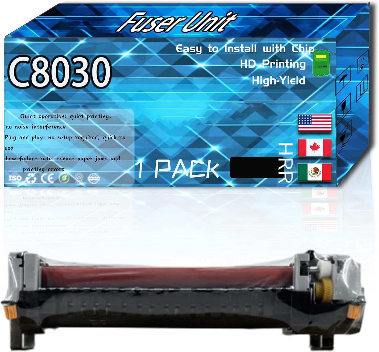 Compatible for Xerox C8030 110V Replacement Fuser Unit Used with AltaLink C8030 C8035 Printers, High Production Multiple Options (1 Pack Black)